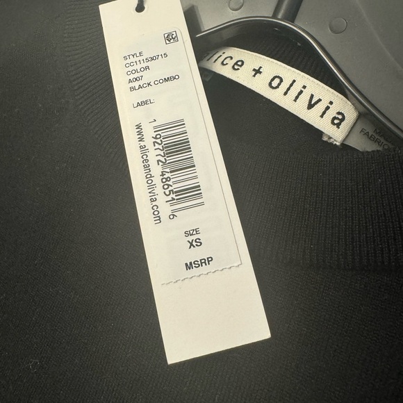 Alice + Olivia Kirie Combination Sleeve Sweater in Black - Picture 5 of 5
